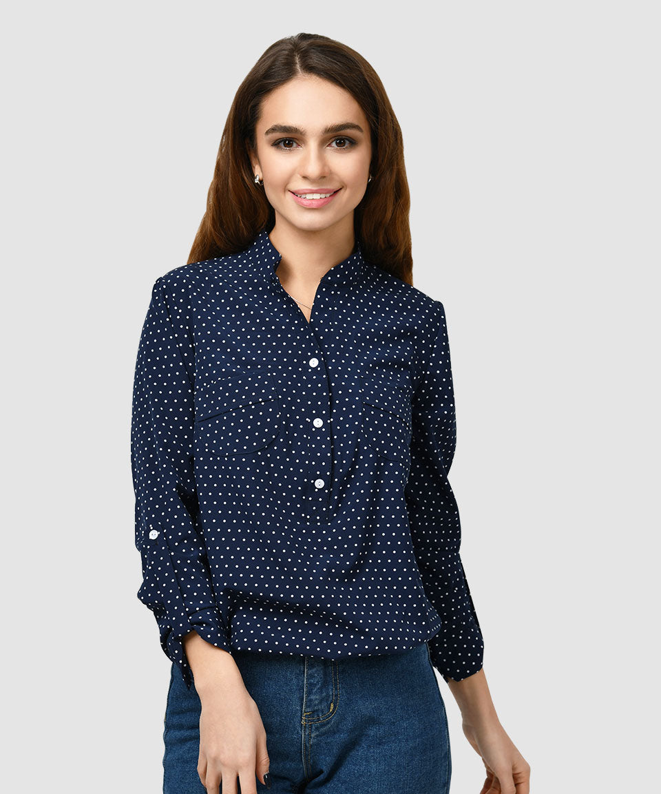 Long Sleeve Blue Top